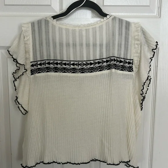 NWOT Free People, Sarafina Top in Ivory Combo, Large - Picture 4 of 7